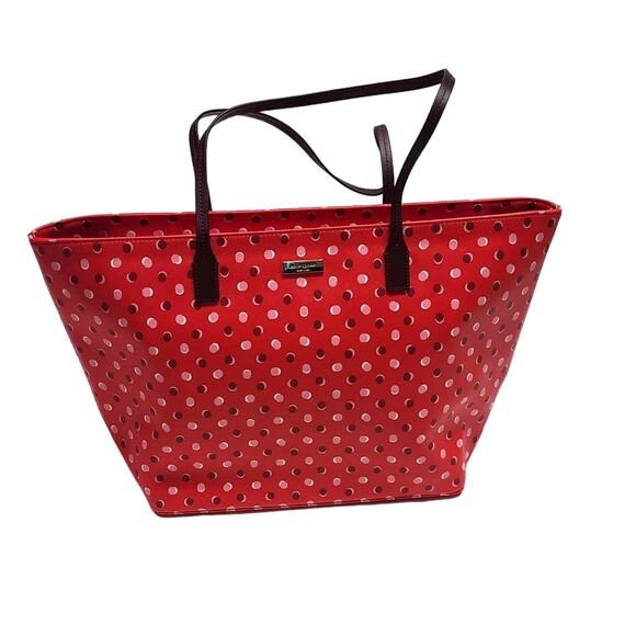 Kate Spade Shore Street Fiesta Dot red leather margareta tote bag - Picture 3 of 12